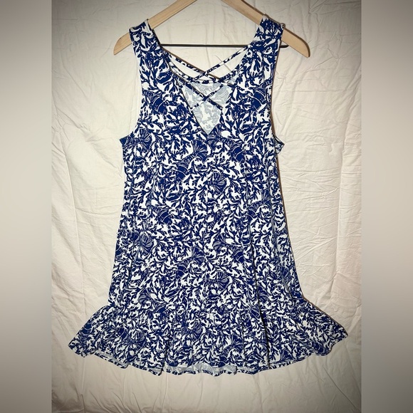 Lilly Pulitzer Blue and White Floral Women Dress - Picture 4 of 6